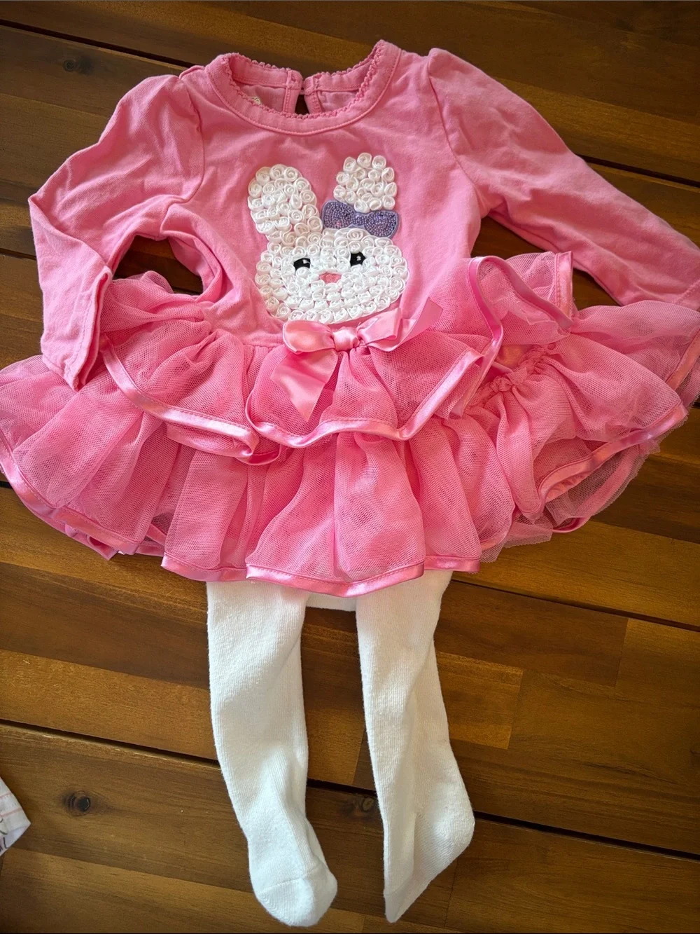 Janie and Jack Pink Ruffle Bunny Dress and Coordinating Pieces
